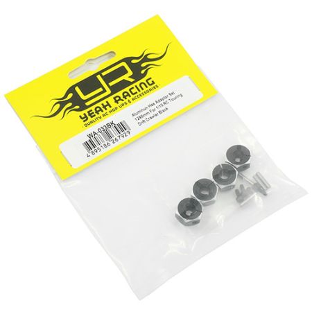 Aluminum Hex Adapter Set 12x6mm For 1/10 RC Touring Drift Crawler Black