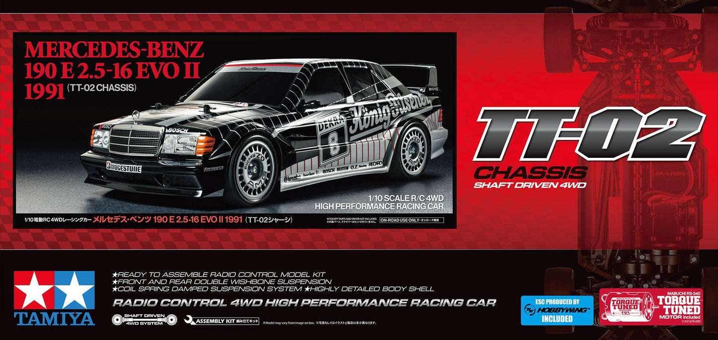 Mercedes-Benz 190 E 2.5-16 EVO II 1991 – 1:10 RC On-Road Kit (TT-02)