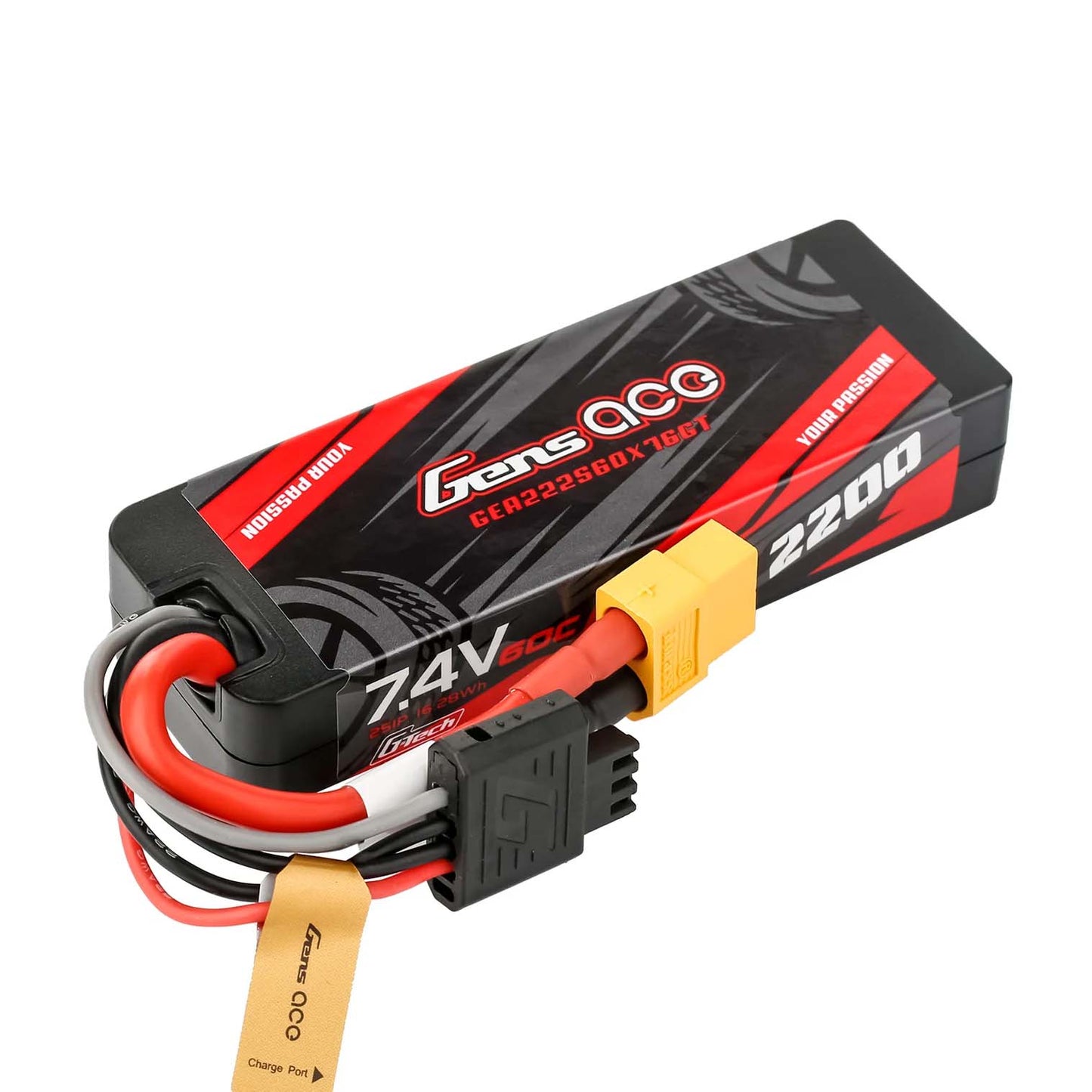 GensAce G-Tech Hard 2S 7.4V 2200 60C (XT60) 109g