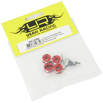 Kit d'adaptateurs hexagonaux en aluminium 12x6 mm pour crawler RC 1/10 Touring Drift (rouge)