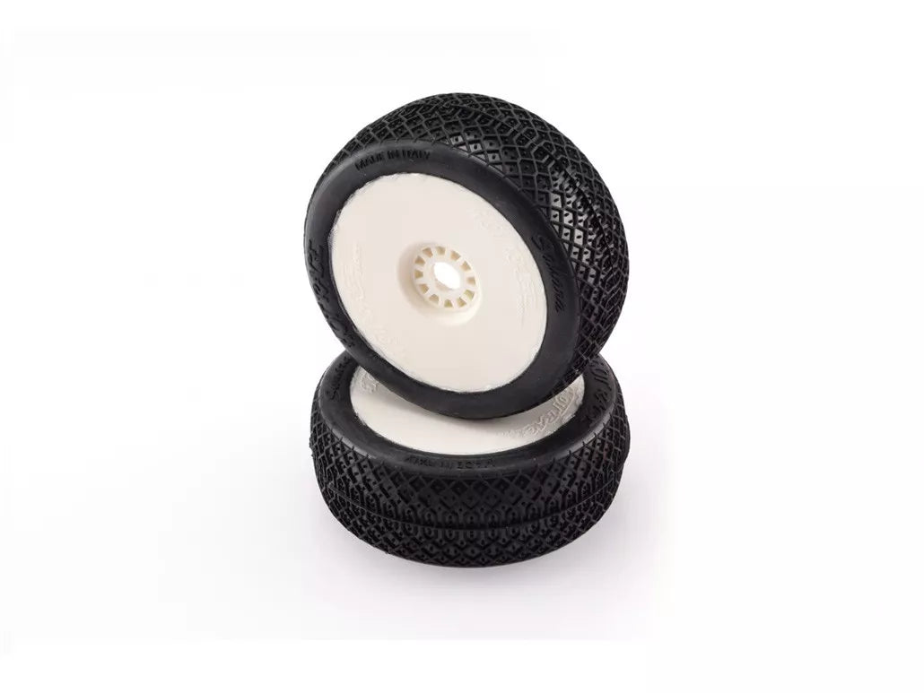 Hot Race 1/8 Offroad Buggy Tires - SAHARA SUPERSOFT (2) White Rims - RCXX - rc racing for professionals