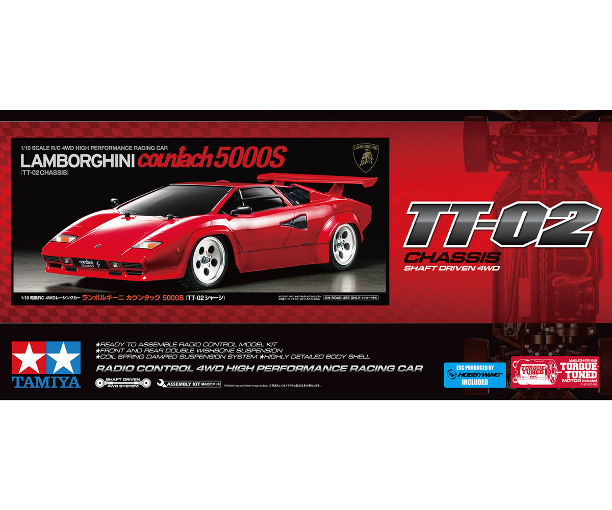 Tamiya 1/10 Lamborghini Countach 5000S (TT-02) Kit Châssis - 47527