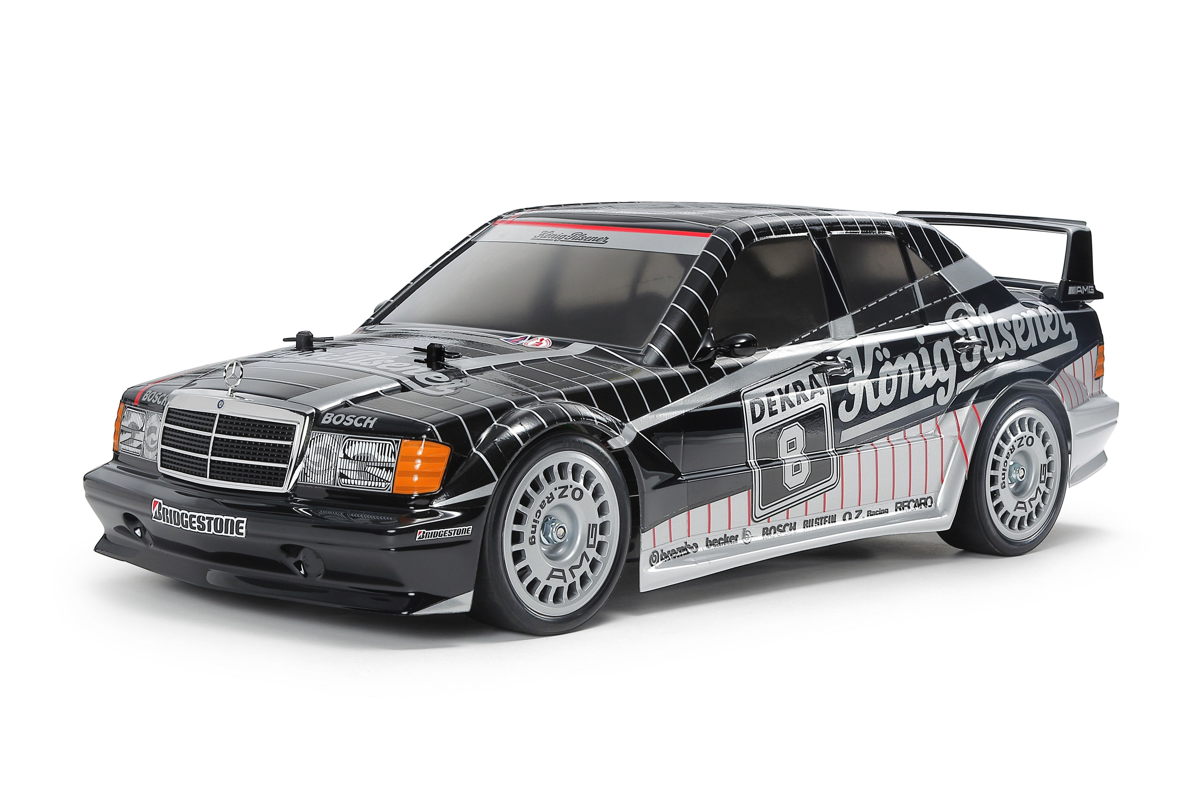 Tamiya 1/10 Mercedes-Benz 190 E 2.5-16 EVO II (Black/Silver Painted) – TT-02 - 47525