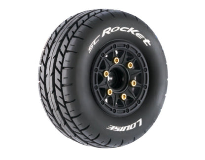SC-Rocket Reifen soft auf Felge schwarz 12/14/17mm (2) LOUISE 1/10 Short-Course (tauschbare Radmitnehmer)