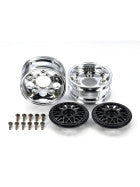 Tamiya 54794 Felgen 2-teilig Y-Speiche chrom/schwarz 26mm (2)