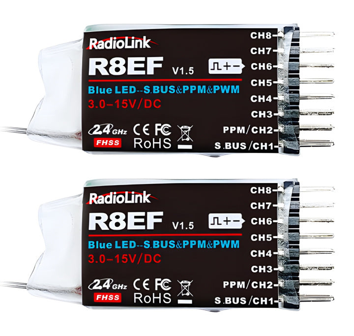T8S Mode-1 RC Transmitter Incl. LiPo & 2x R8EF Receiver