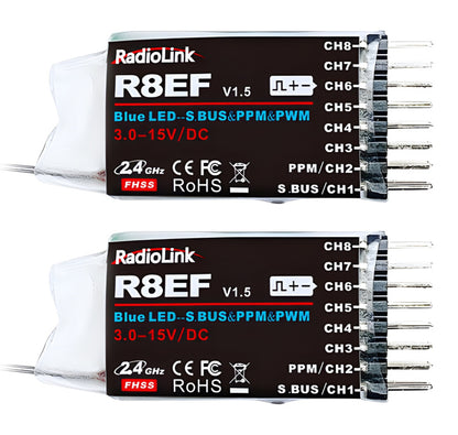 T8S Mode-1 RC Transmitter Incl. LiPo & 2x R8EF Receiver