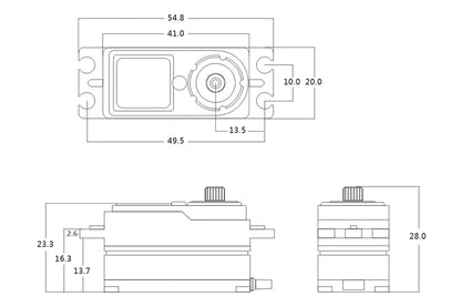 SRT BHMX2 - Low Profile Digital Servo - Brushless - HV - 0.065sek / 23.0kg