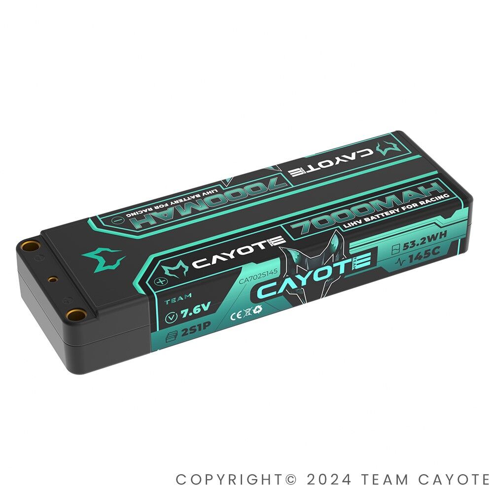 CAYOTE Racing 7000mAh 2S LiPo Akku 7,6V 145C 274g - 702S145 - RCXX - RC Racing Shop | RC Models | Tuning & Spare Parts for Professionals