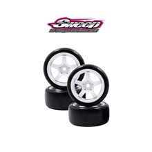 Sweep D High-End Compound Pre-Glued M-Chassis Tires (D-32deg | 4pcs | White Wheels)