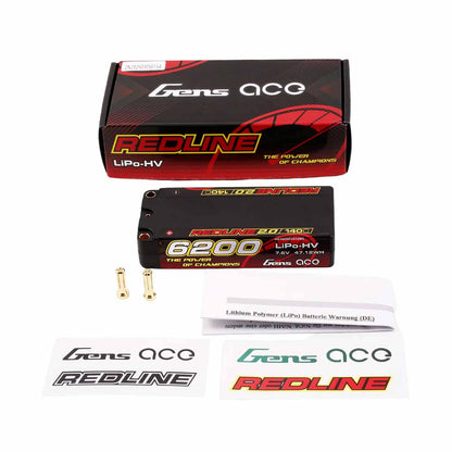GensAce Redline 2.0 Mid Size 2S HV 7.6V-140C-6200 113x47x22mm 228g