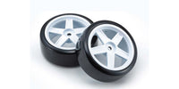 Kyosho Verklebte Reifen Drift FZ02 5-Spoke White 1:10 Fazer 2.0 (2)