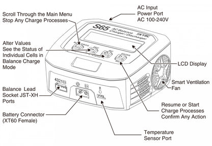 SkyRC S65 Charger 240VAC 65W 6A - SK100152-02 - RCXX - RC Racing Shop | RC Models | Tuning & Spare Parts for Professionals
