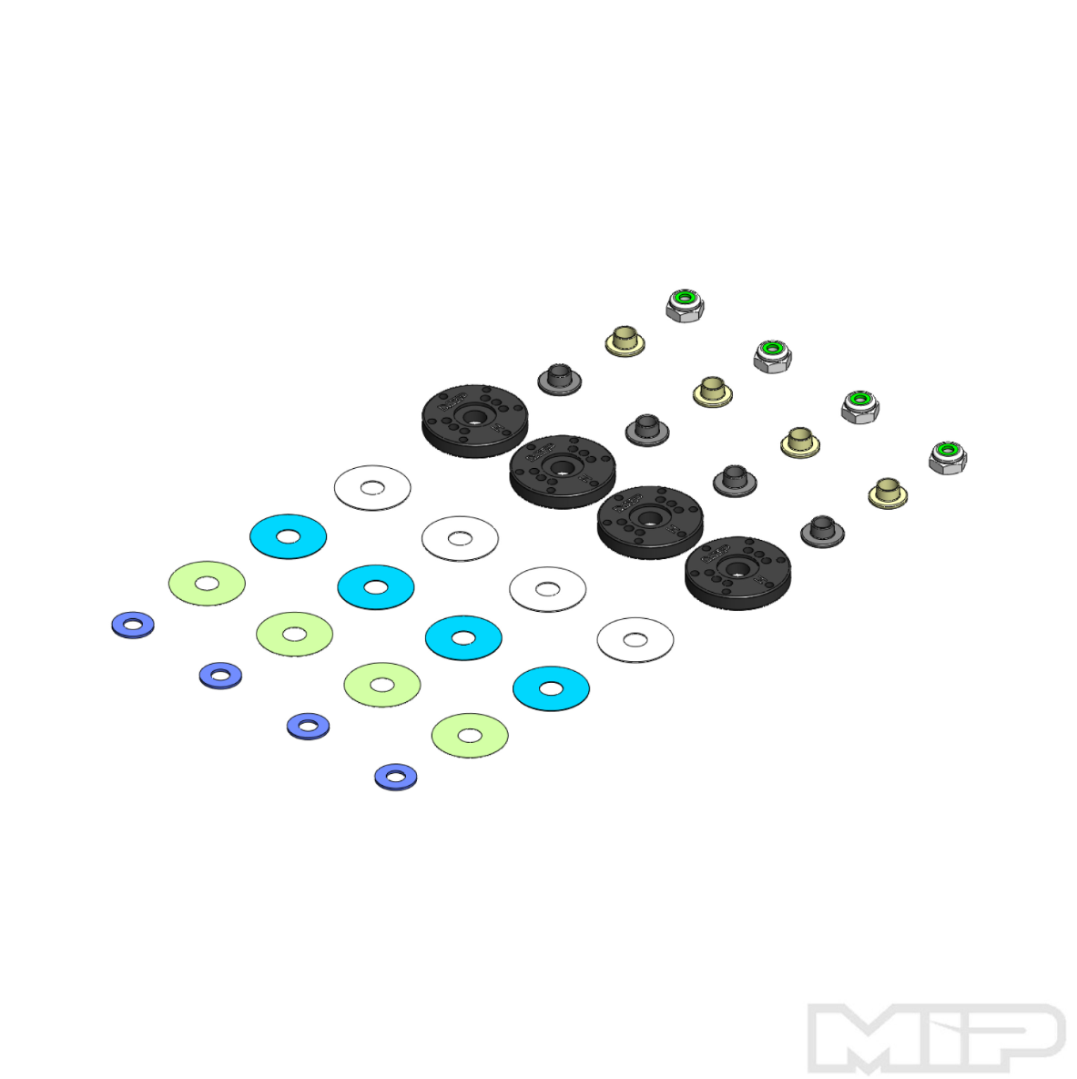 MIP Bypass1™ Hi-Flow™ Pistons, 6-Hole x 1.3mm, 1/8th Scale - #23400