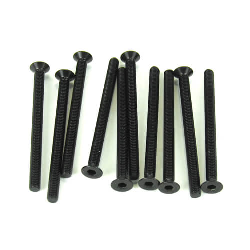 Tekno M3x40mm Flat Head Screws (black, 10pcs) - TKR1333