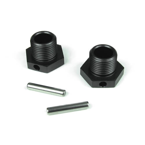 Tekno Wheel Hubs (aluminum, gun metal ano, w/pins, 2pcs, EB48) - TKR5071