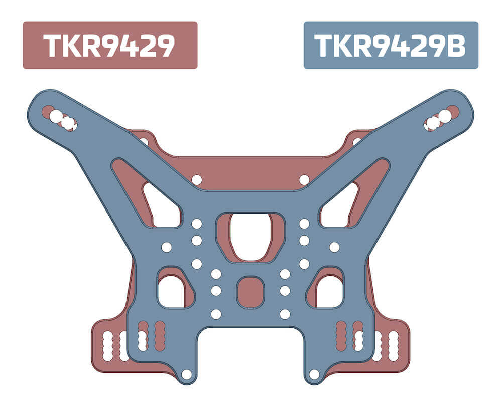 Tekno Shock Tower (rear, lightened, 7075 CNC, GM ano, ET/NT48 2.0) - TKR9429B