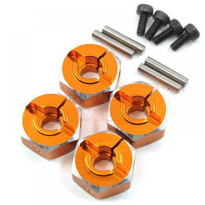 Aluminum Hex Adapter Set 12x6mm For 1/10 RC Touring Drift Crawler Orange