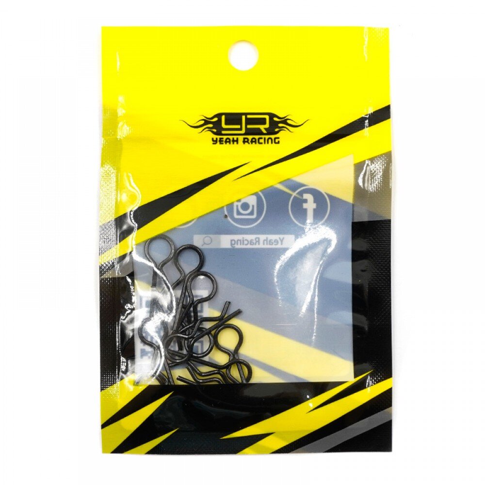 Clips de carrosserie RC pour 1/8 1/10 1/12 Noir (10)